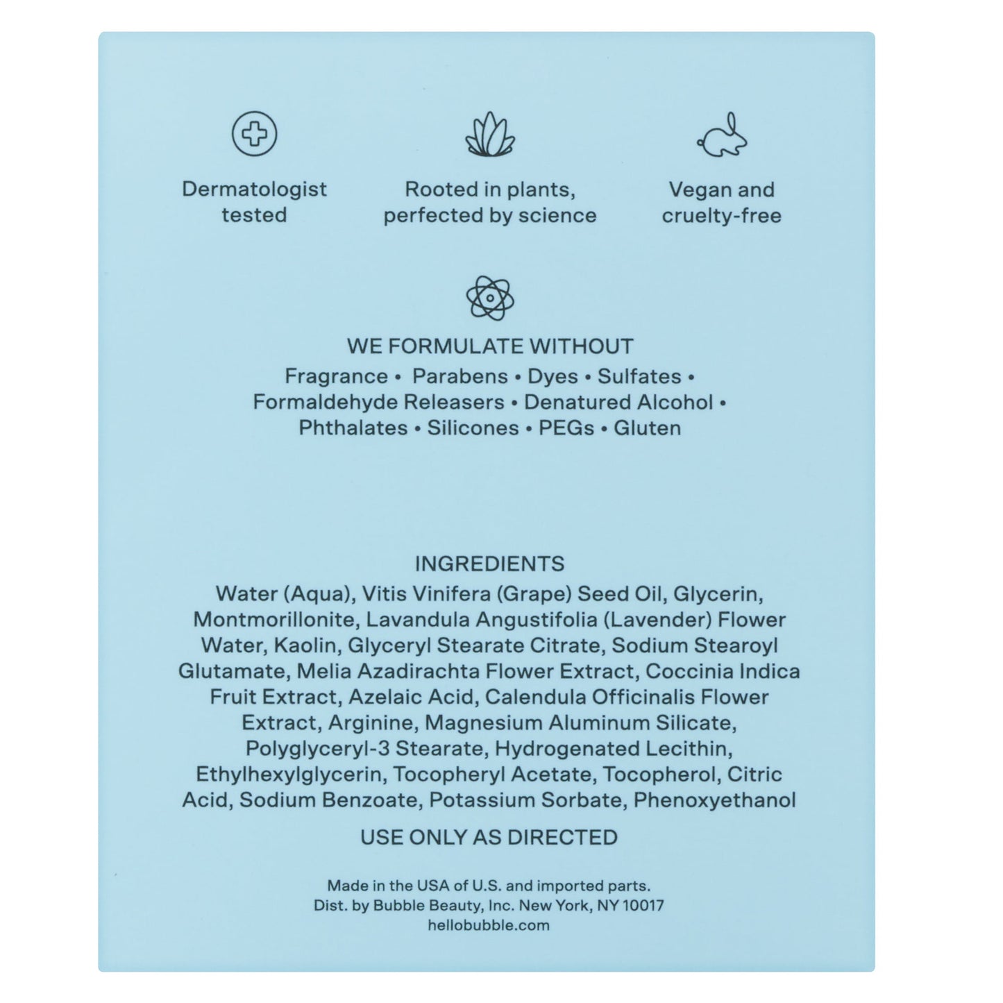 Bubble Skincare Detoxifying Clay Mask with Applicator Brush, For All Skin Types, 1.52 FL OZ / 45mL