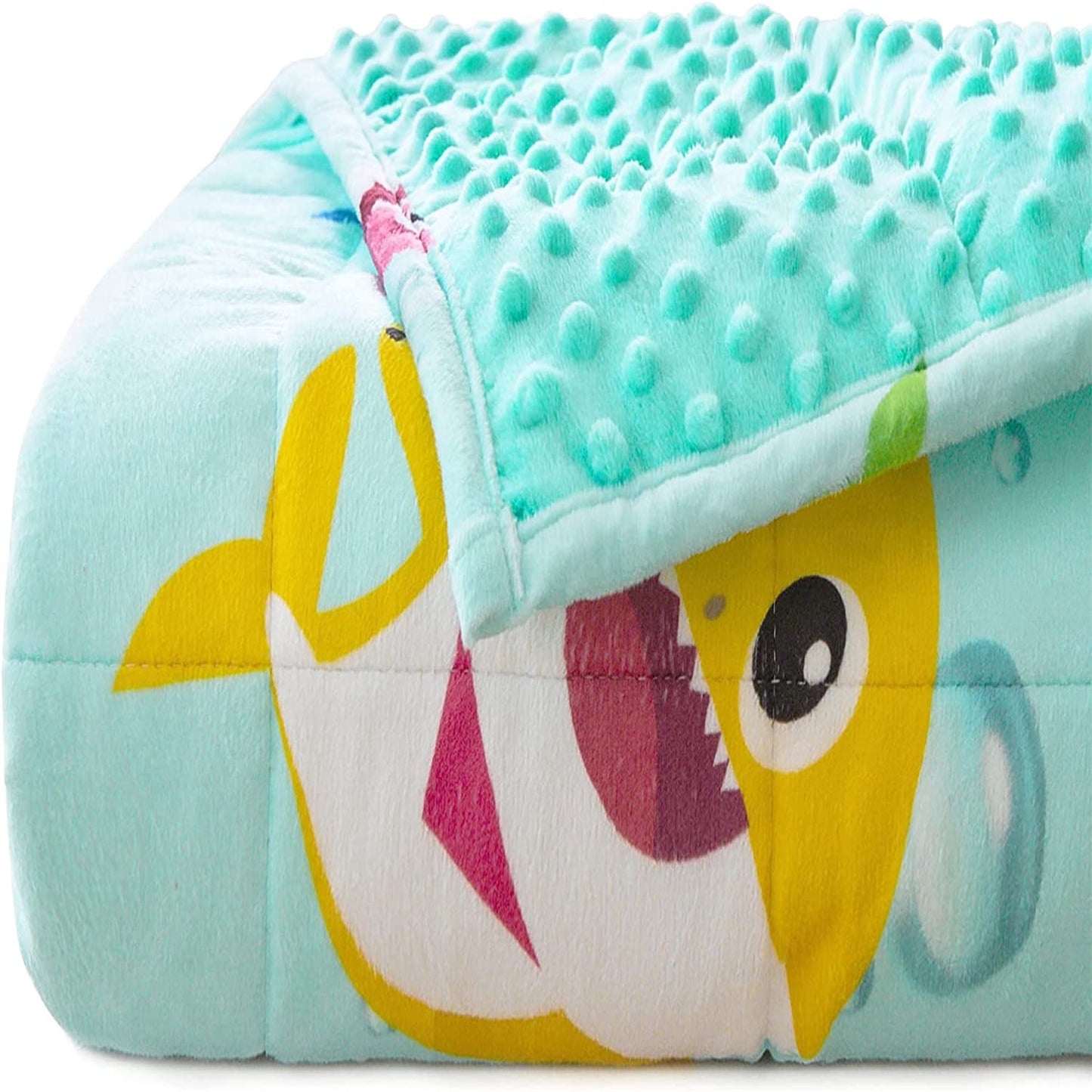 Soft 3lbs Weighted Toddler Blanket for Calming and Sleeping,Blue Dinosaur, 36x48 inches