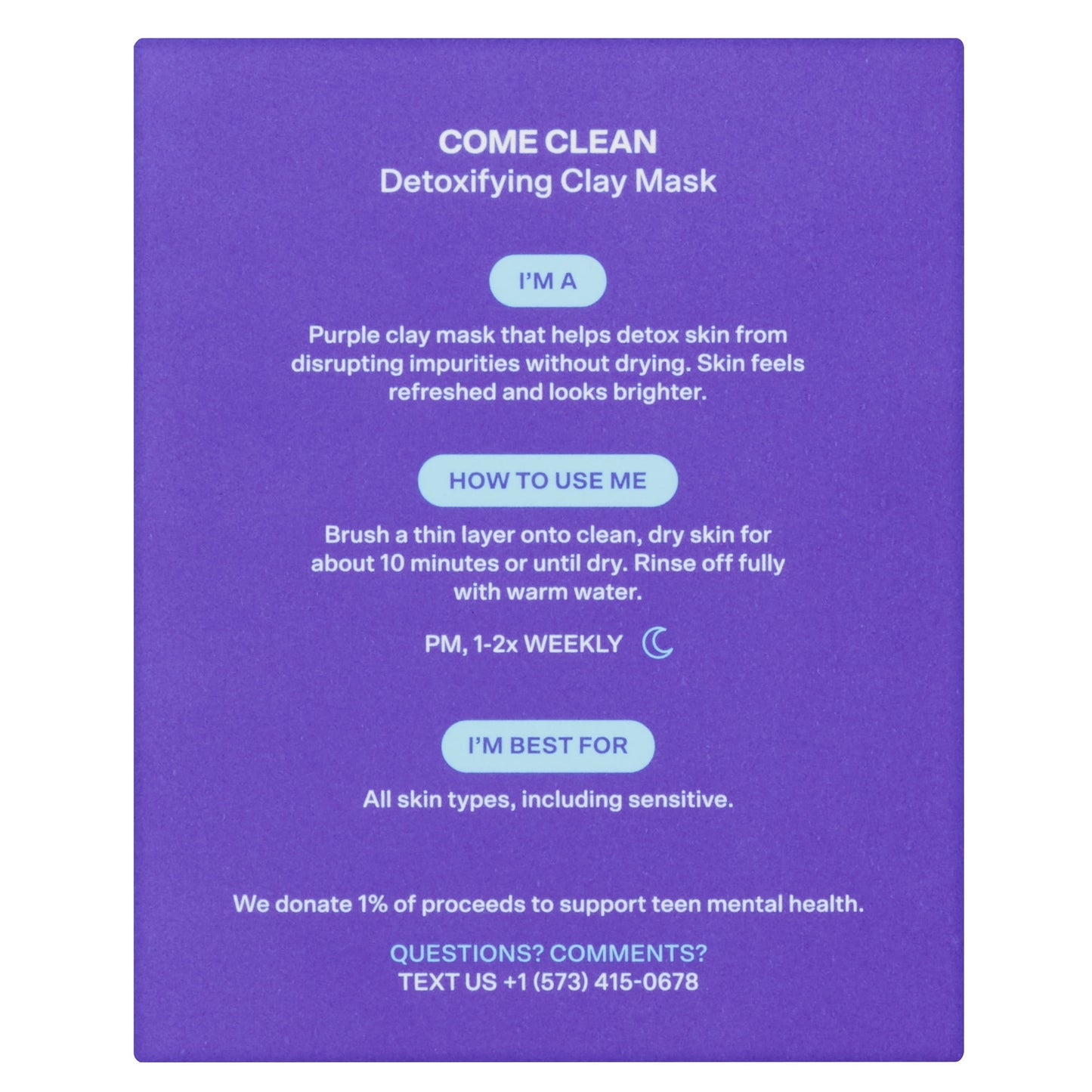 Bubble Skincare Detoxifying Clay Mask with Applicator Brush, For All Skin Types, 1.52 FL OZ / 45mL