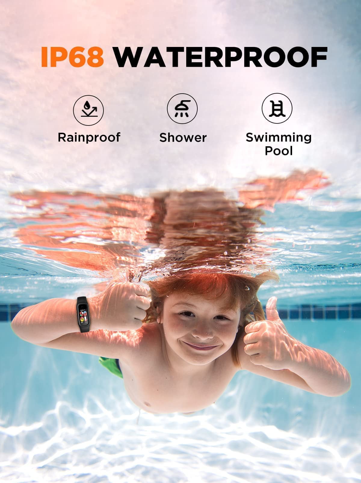 Kids waterproof Fitness Tracker, Pedometer, 0.96'' Activity Tracker Watch for Boys & Girls