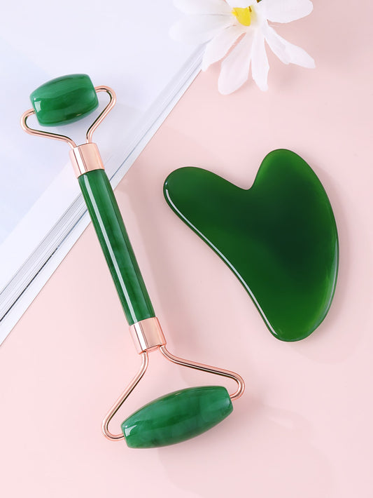Facial Roller Massager and Gua Sha Board