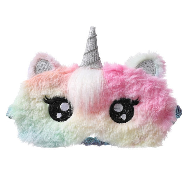 Kids Plush Unicorn Sleeping Mask