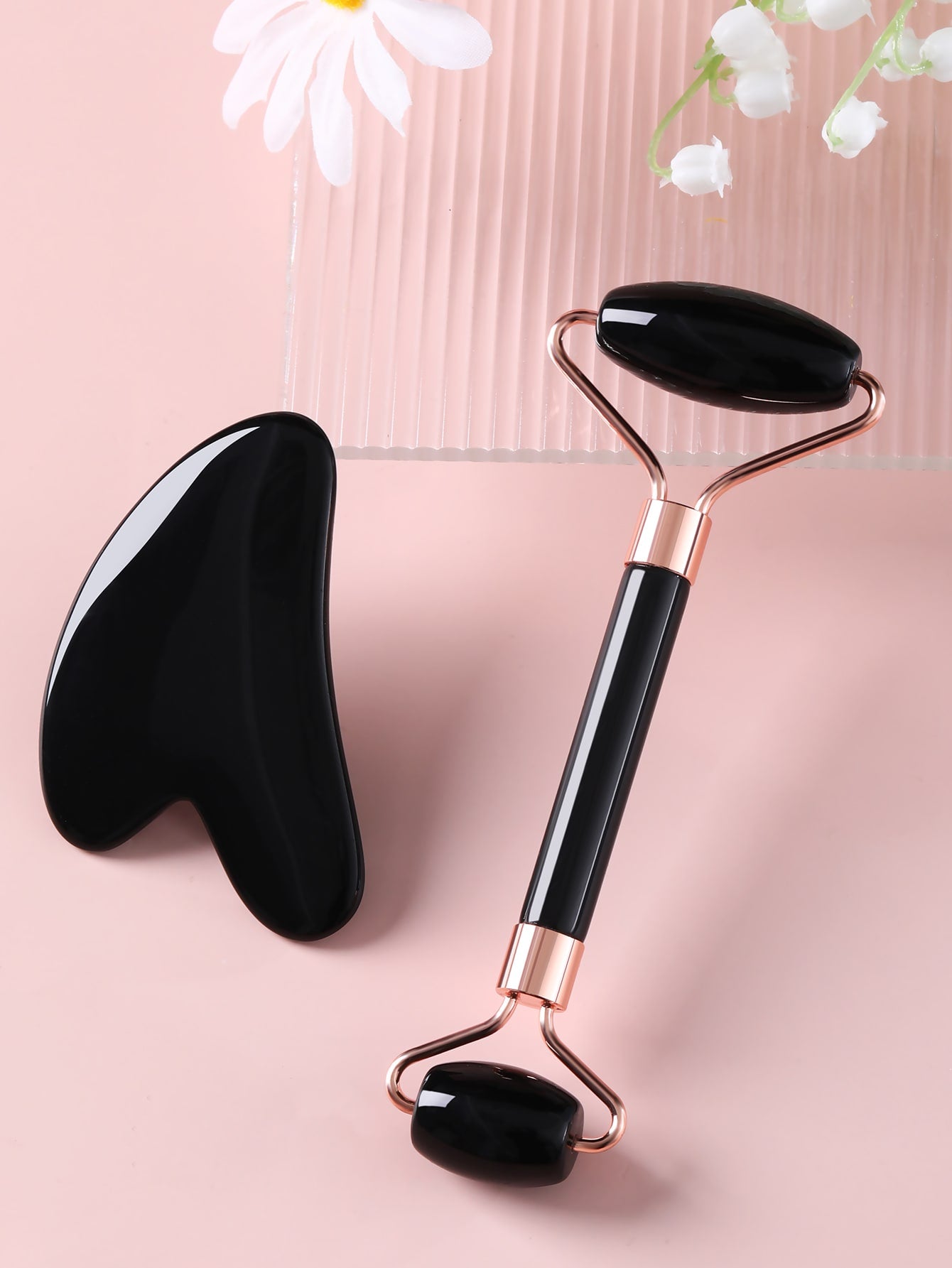 Facial Roller Massager and Gua Sha Board