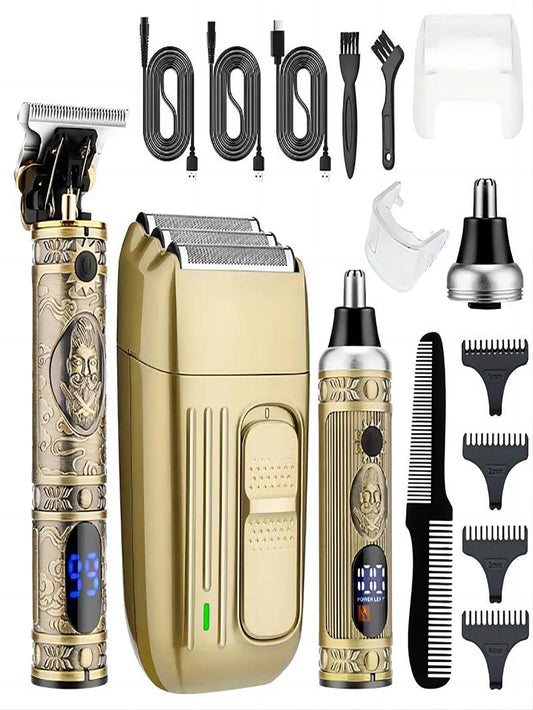 Stainless Steel  Gold Professional Hair Trimmer (Rechargeable)