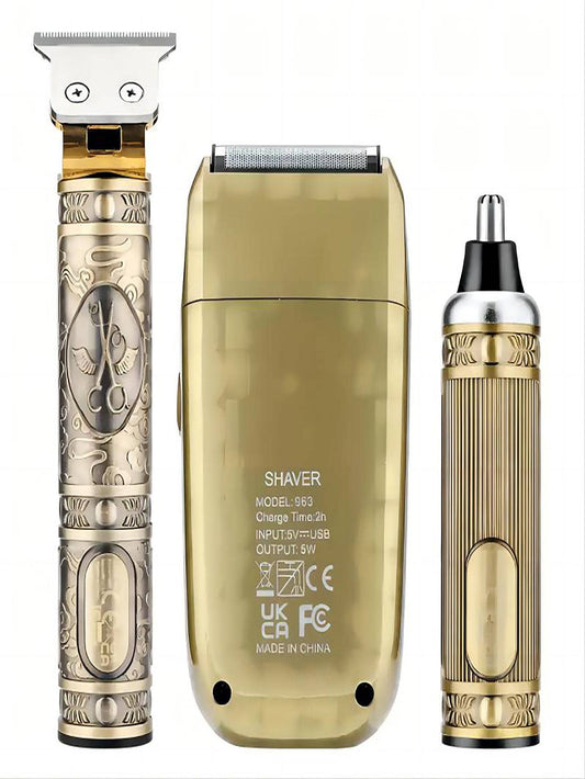 Stainless Steel  Gold Professional Hair Trimmer (Rechargeable)